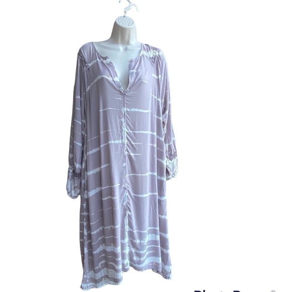 Soft Surroundings Long Sleeves Tie Dye Dress Large vacation beach - Picture 8 of 8